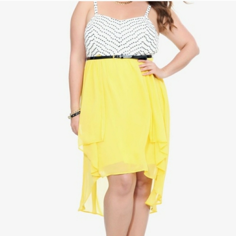 Torrid Geo Yellow Hi-Lo Dress - Size 20